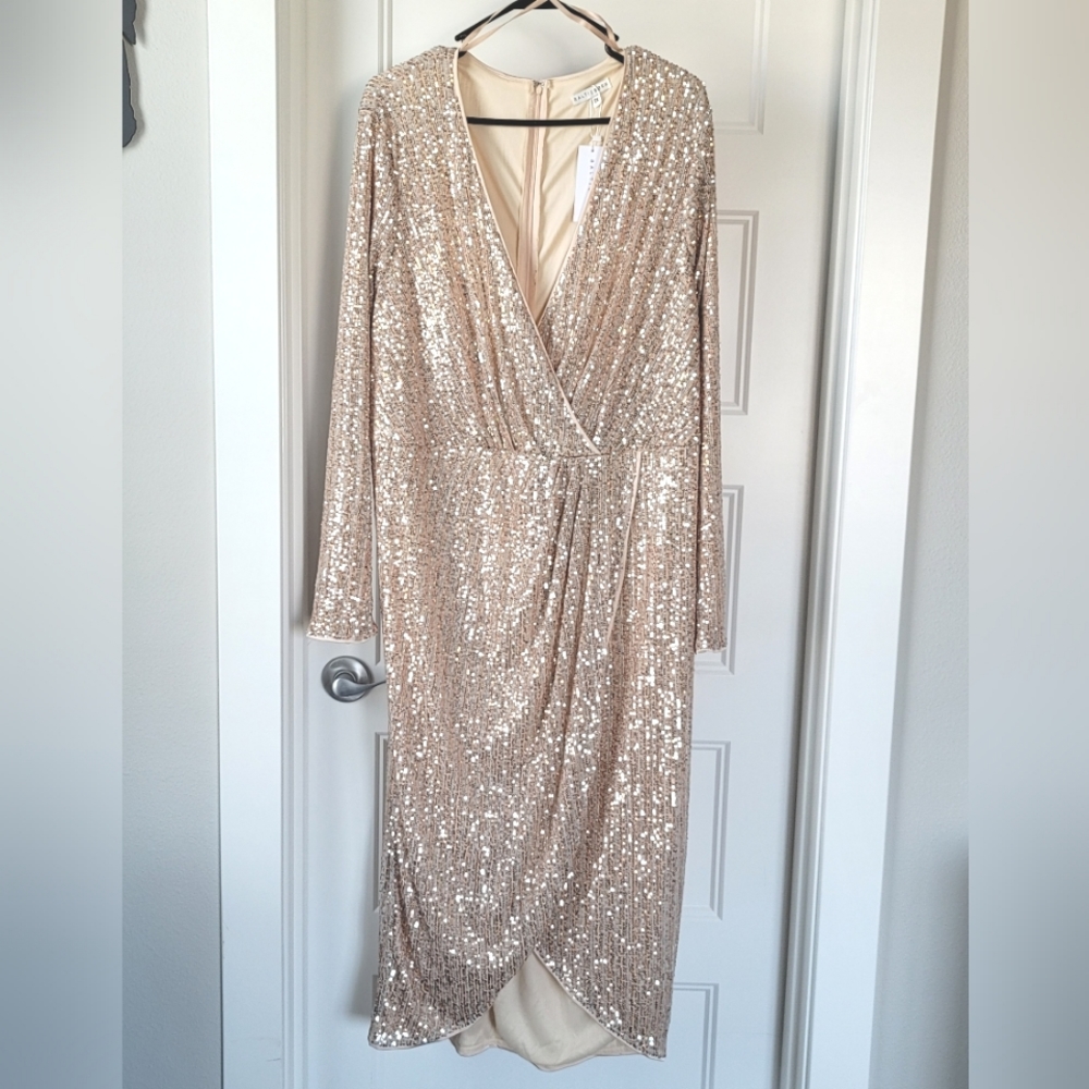 Baltic Born Poland Sequin Midi Dress-Champagne